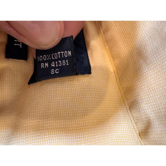 Ralph Lauren Classic Fit Oxford Shirts Men's 17 34/35 Lot of 2 Blue Yellow‎ - Picture 4 of 9